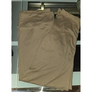 Conceited Women Plus Size Tan High Waisted Capri Stretch Leggings Brown Taupe